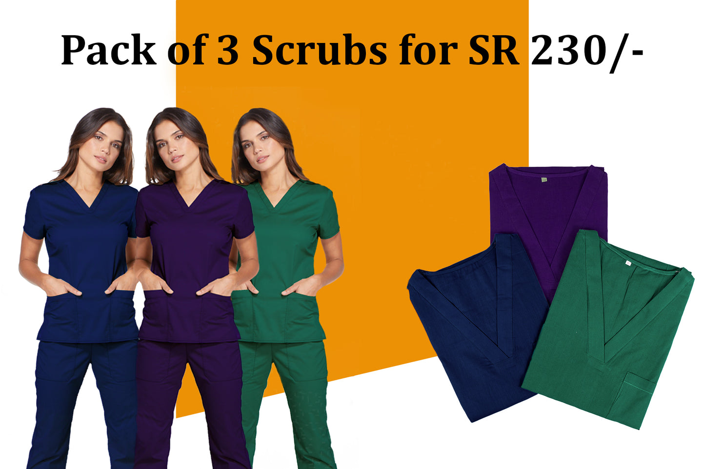 Pack of 3 – Essential Flow Scrubs