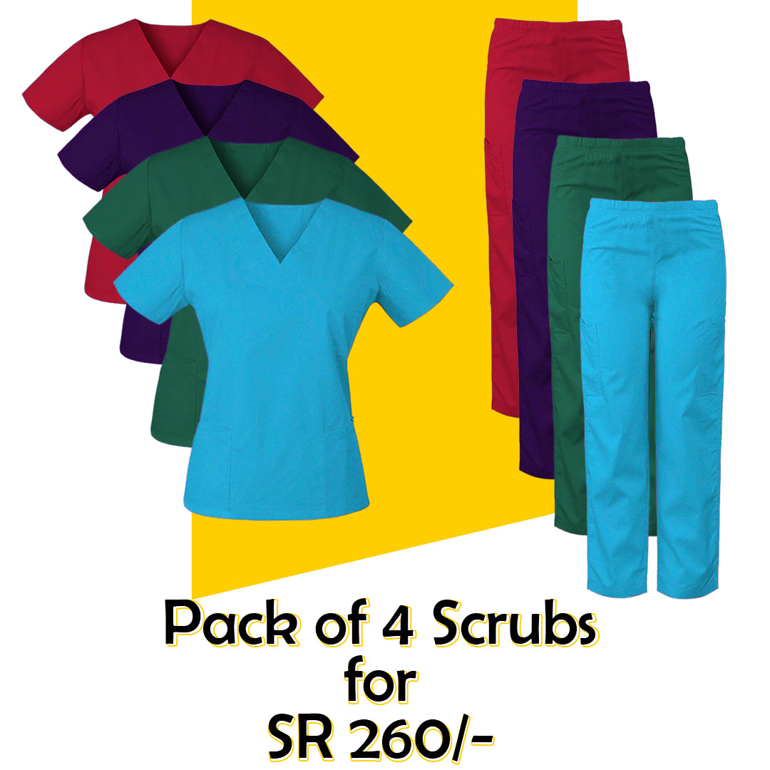Pack of 4 – Soft Utility Scrubs