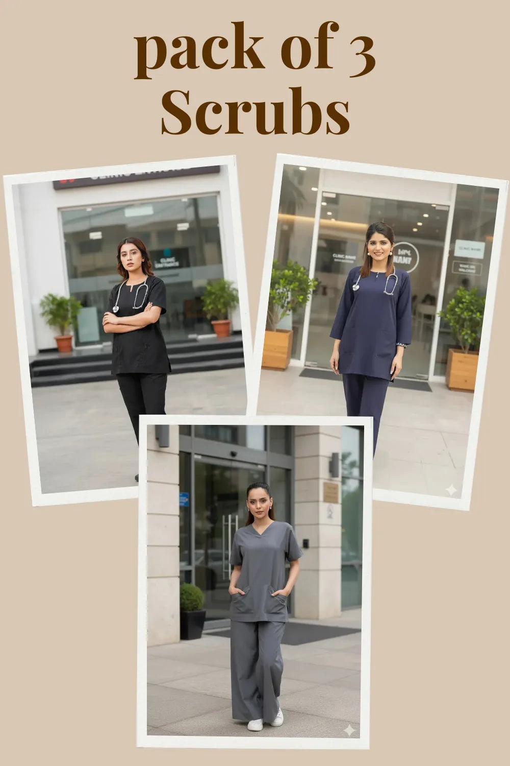 Pack of 3 – EliteCare Scrubs