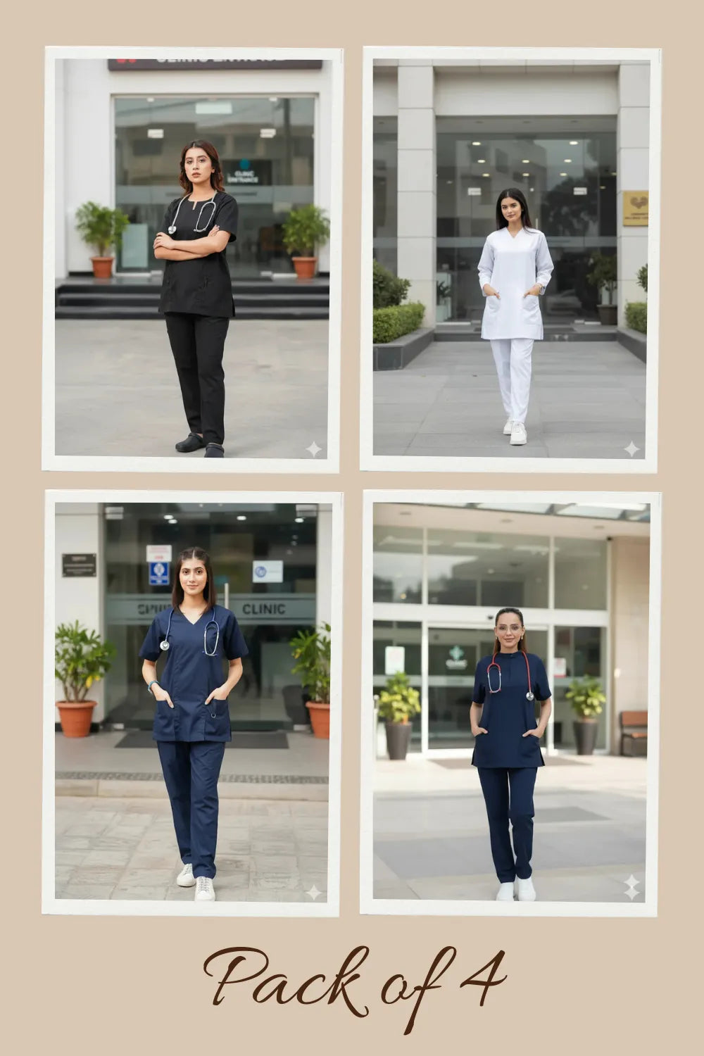 Pack of 4 – Work Ease Scrubs