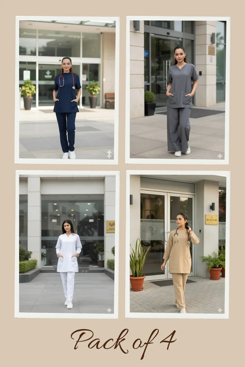 Pack of 4 – Work Mode Scrubs