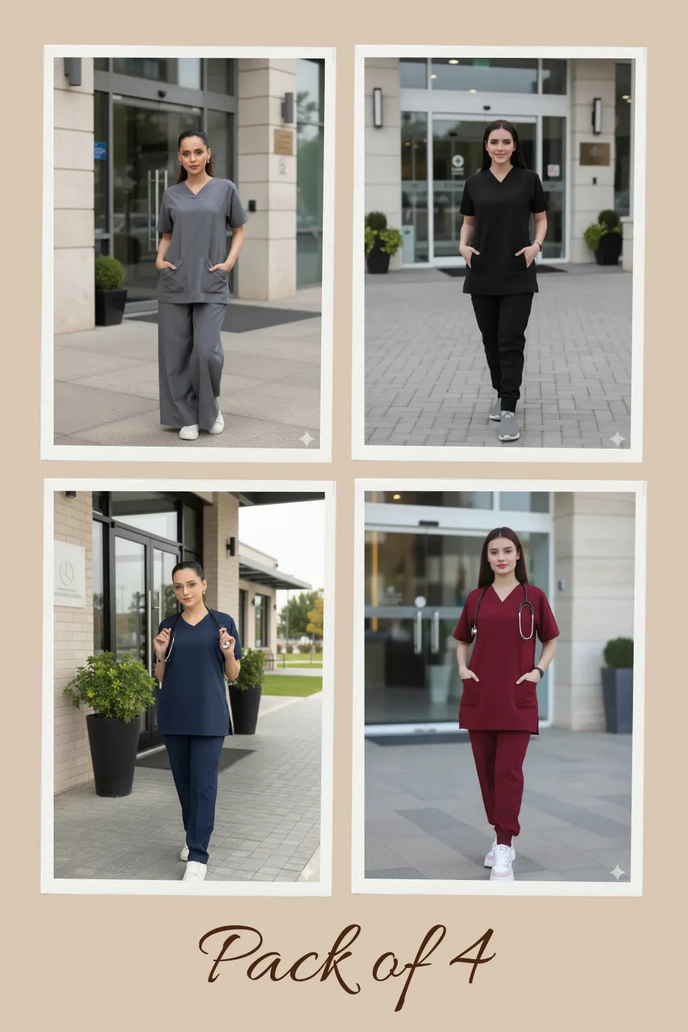 Pack of 4 – Med Harmony Scrubs