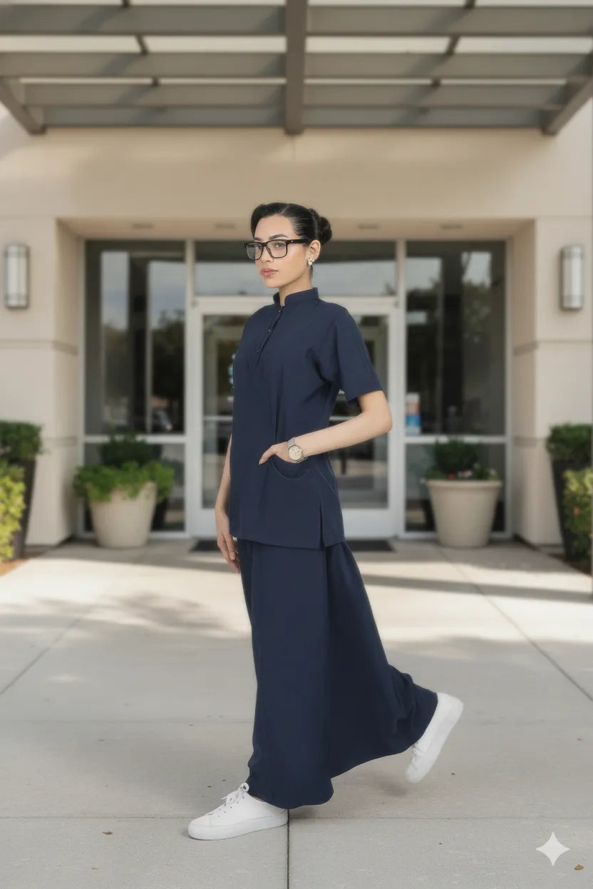 Medora Luxe Scrubs – Navy Grace