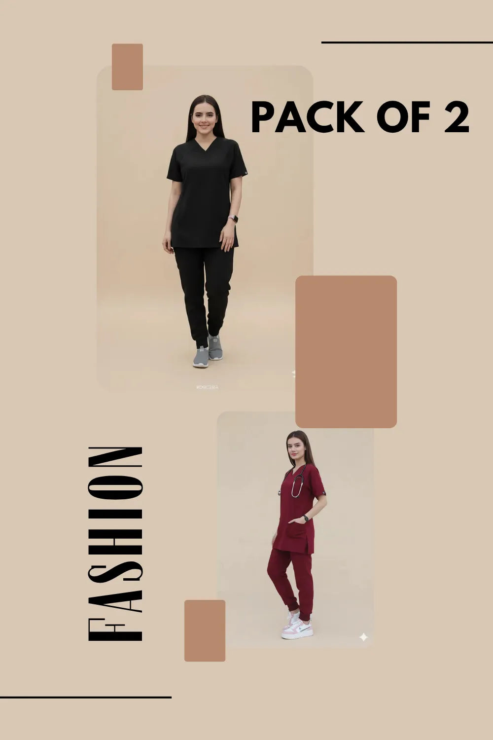 Pack of 2 – MaroonNoir Scrub