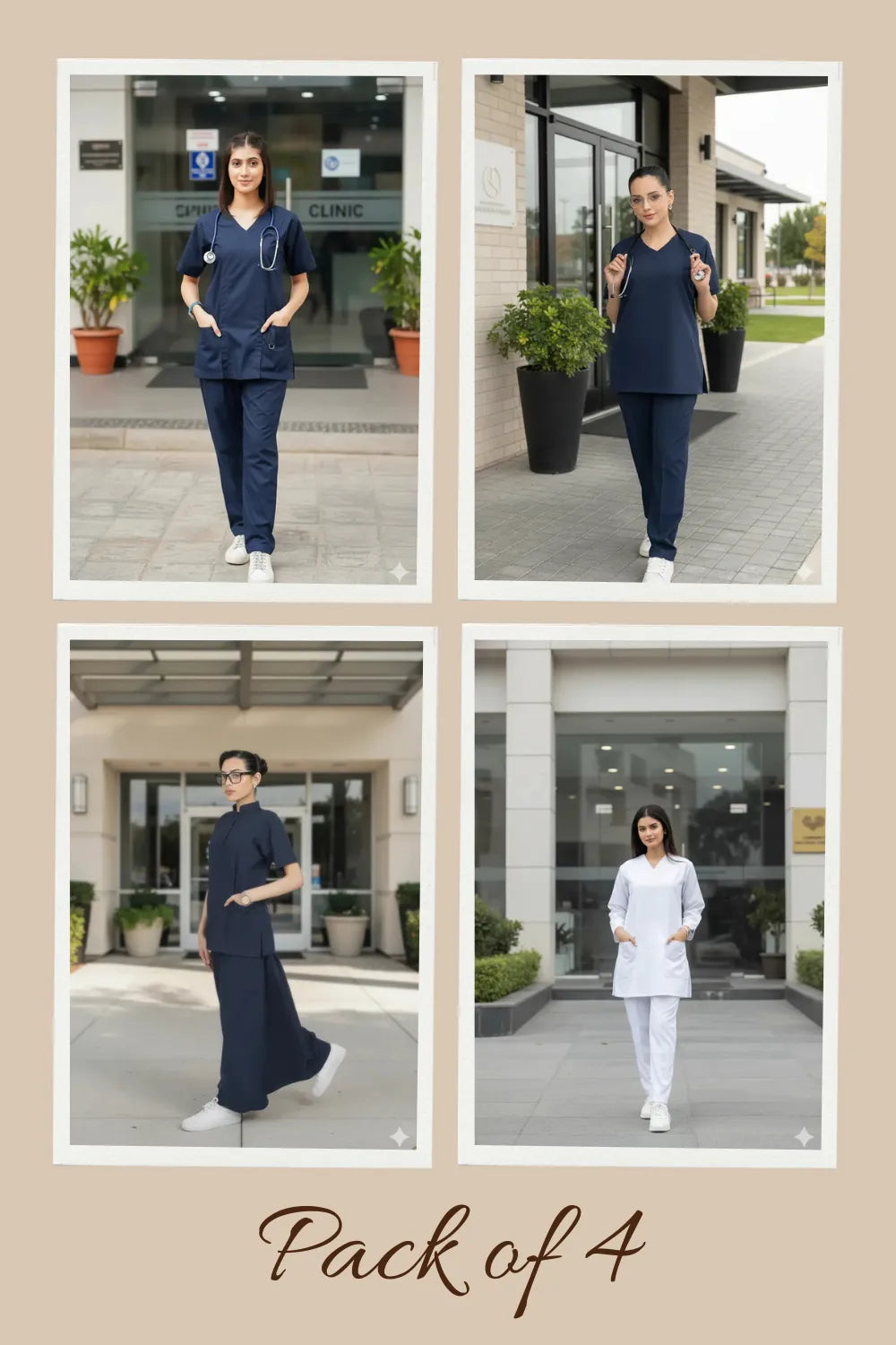 Pack of 4 – Med Comfort Scrubs