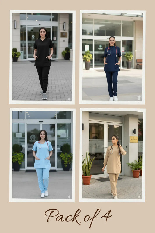 Pack of 4 – All Day Comfort Scrubs